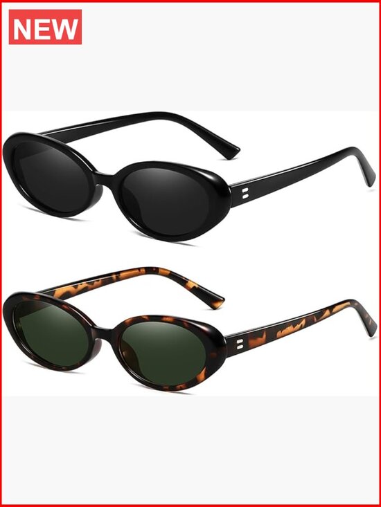 Retro Oval Sunglasses 90s Vintage UV400 Protection Small Frame for Women Men main image 6